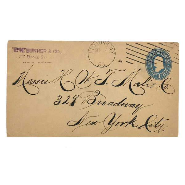 329 Broadway, NYC (Extinct): Lovely 1893 1 Cent Cover