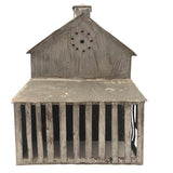 Old Scratch Made Folk Art Tin Barn with Slatted Animal Pen