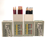 Best Graphics Pair of Scarce c. 1940s Dixon Paperex Pencil Boxes, Red and Black, Partially Full