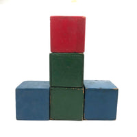 Nice Old Painted Wood Rattle Blocks - Five Blocks, Five Different Rattles