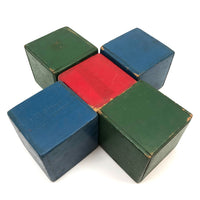 Nice Old Painted Wood Rattle Blocks - Five Blocks, Five Different Rattles