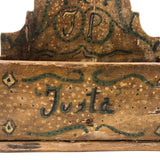 J.P Justa, Joyfully Painted 19th Century Folk Art Wall Box