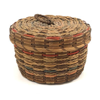 Lovely Penobscot Sweet Grass and Ash Splint Small Basket with Marvelous Color