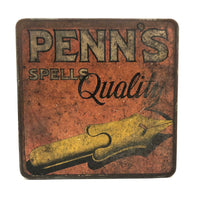 Penn's Spells Quality, c. 1920s Penn's Tobacco Tin with Good Graphics