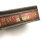 Penn's Spells Quality, c. 1920s Penn's Tobacco Tin with Good Graphics