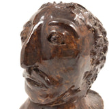 Vintage Brown Glazed Clay Head (MLK)