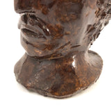 Vintage Brown Glazed Clay Head (MLK)