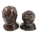 Vintage Brown Glazed Clay Head (MLK)