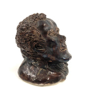 Vintage Brown Glazed Clay Head (Sherrod Brown!)