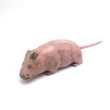 Big Old Folk Art Carved Pink Rat!