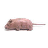 Big Old Folk Art Carved Pink Rat!