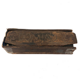 Old Wooden Dominoes Set in Very Tender Hand-Carved Falling Apart Box