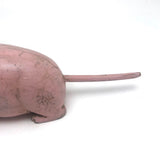 Big Old Folk Art Carved Pink Rat!