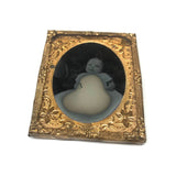 Strange Inner Glow: Evocatively Degraded  Ninth Plate Ruby Ambrotype of Baby