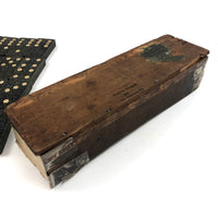 Old Wooden Dominoes Set in Very Tender Hand-Carved Falling Apart Box