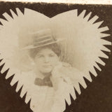 Sweet Heart: Antique Cabinet Card Portrait in Scallop Edged Cutout Heart