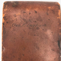 Antique Machinist's Leather Covered Notebook Filled with Blue Prints