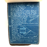 Antique Machinist's Leather Covered Notebook Filled with Blue Prints