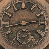 Pocket Watch at 2:43, Antique Copper Print Block on Wood