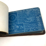 Antique Machinist's Leather Covered Notebook Filled with Blue Prints