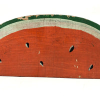 Radiant Old Painted Folk Art Watermelon Slice