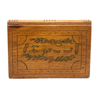 For Get Me Not, Charming c. Early 20th C.  Folk Art Spruce Gum Box