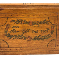 For Get Me Not, Charming c. Early 20th C.  Folk Art Spruce Gum Box