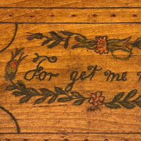 For Get Me Not, Charming c. Early 20th C.  Folk Art Spruce Gum Box