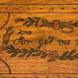 For Get Me Not, Charming c. Early 20th C.  Folk Art Spruce Gum Box