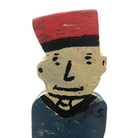 Folk Art Man (Shriner?) with Great Face and Tray