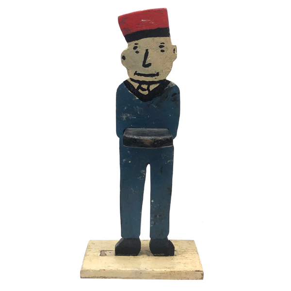 Folk Art Man (Shriner?) with Great Face and Tray