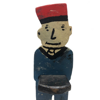 Folk Art Man (Shriner?) with Great Face and Tray