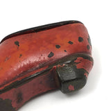 19th C. Red Shoe Lacquered Papier Mache Snuff Box