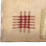 SOLD Zerlina Blitz's Exquisite Early Two Panel Darning Sampler (Some Loss)