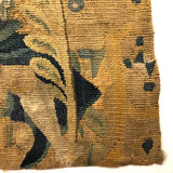 17th-18th Century European Wool Tapestry Fragment: Throned Man in Cape with Giant Quill Pen?!