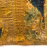 17th-18th Century European Wool Tapestry Fragment: Throned Man in Cape with Giant Quill Pen?!