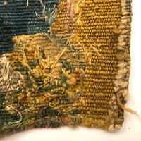 17th-18th Century European Wool Tapestry Fragment: Throned Man in Cape with Giant Quill Pen?!