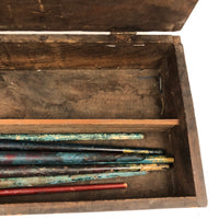 Great Antique Painter's Box As Found with Brushes and Exceptionally Lovely Small Painter's Palette