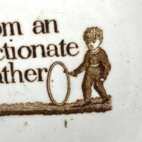 SOLD From an Affectionate Father, Early 19th Century Staffordshire Child's Plate