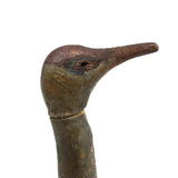 Curious Old Long Necked Golden Bird on Cork Base