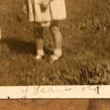 1930s Snapshot of Girl and Dog (at 9 Years) Mounted and Framed with Dog Tags