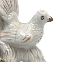 19th C. Staffordshire Spill Vase with Doves and Snakes