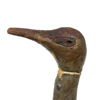 Curious Old Long Necked Golden Bird on Cork Base