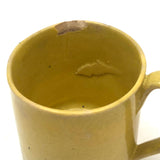 A Fine Morning Sister, Poignant Early 1800s Canary Yellow Extra Small Child's Mug