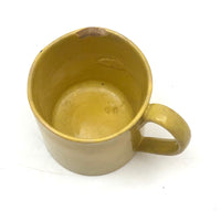 A Fine Morning Sister, Poignant Early 1800s Canary Yellow Extra Small Child's Mug