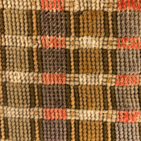 Beautiful Grid, Lovely 19th C. Needlepoint in Hand-dyed Wool with Backing