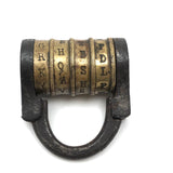 Excellent 19th C. Brass and Iron French Letter Combination Lock (Code Known)