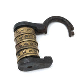 Excellent 19th C. Brass and Iron French Letter Combination Lock (Code Known)