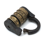 Excellent 19th C. Brass and Iron French Letter Combination Lock (Code Known)