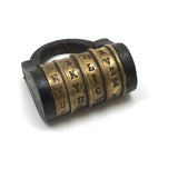 Excellent 19th C. Brass and Iron French Letter Combination Lock (Code Known)